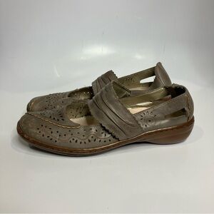 Rieker leather boho shoes gray size 38